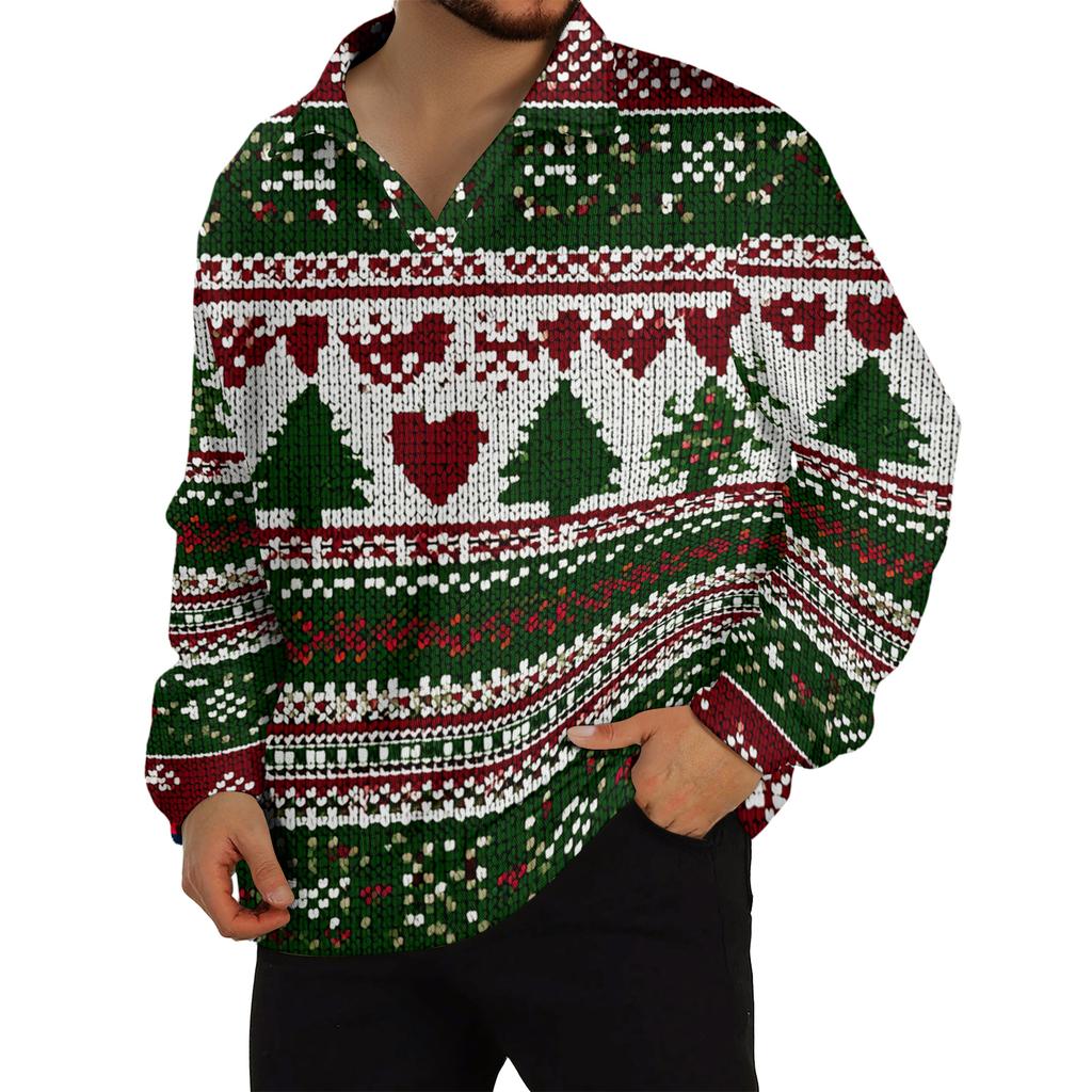 Men's Casual Collared Long-Sleeve Knit Base Layer Top