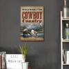 Metal Poster Wall Art Cowboy Country Western 20x30cm Framed for Living Room