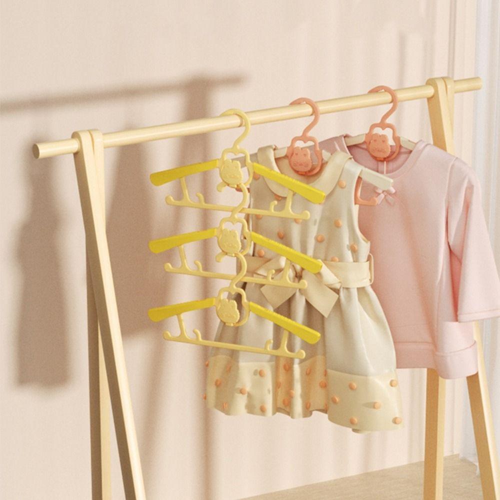 10Pcs Windproof Telescopic Baby Hangers Non-slip Kids Coat Hanger Cute Clothes Organizer  Kids Room