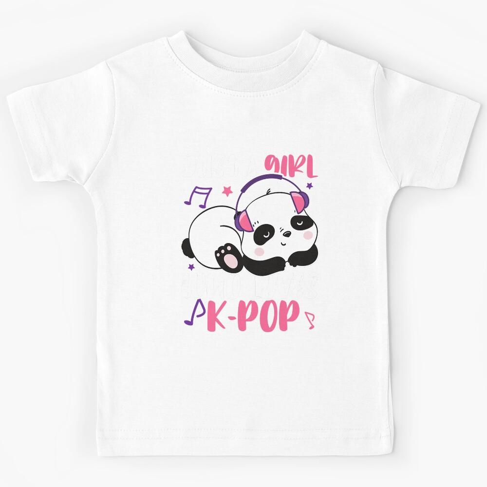 Just A Girl Who Loves K-Pop Panda Kids T-Shirt 110