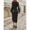 Women's Lace-up Waist-closing Long-sleeved Dress Evening Dress