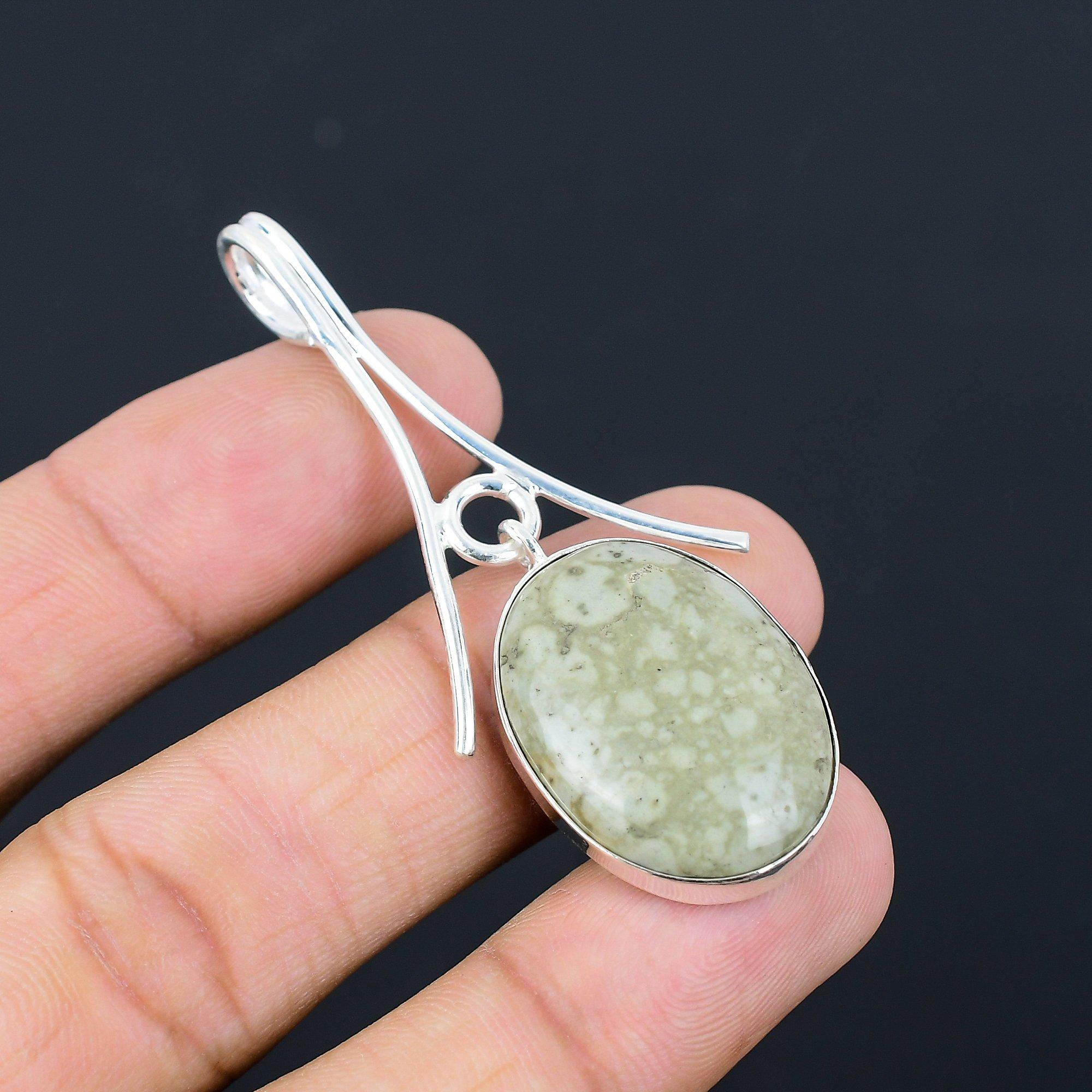 Friendship Day Deal Sterling Silver Natural Polychrome Jasper Mother New Pendant