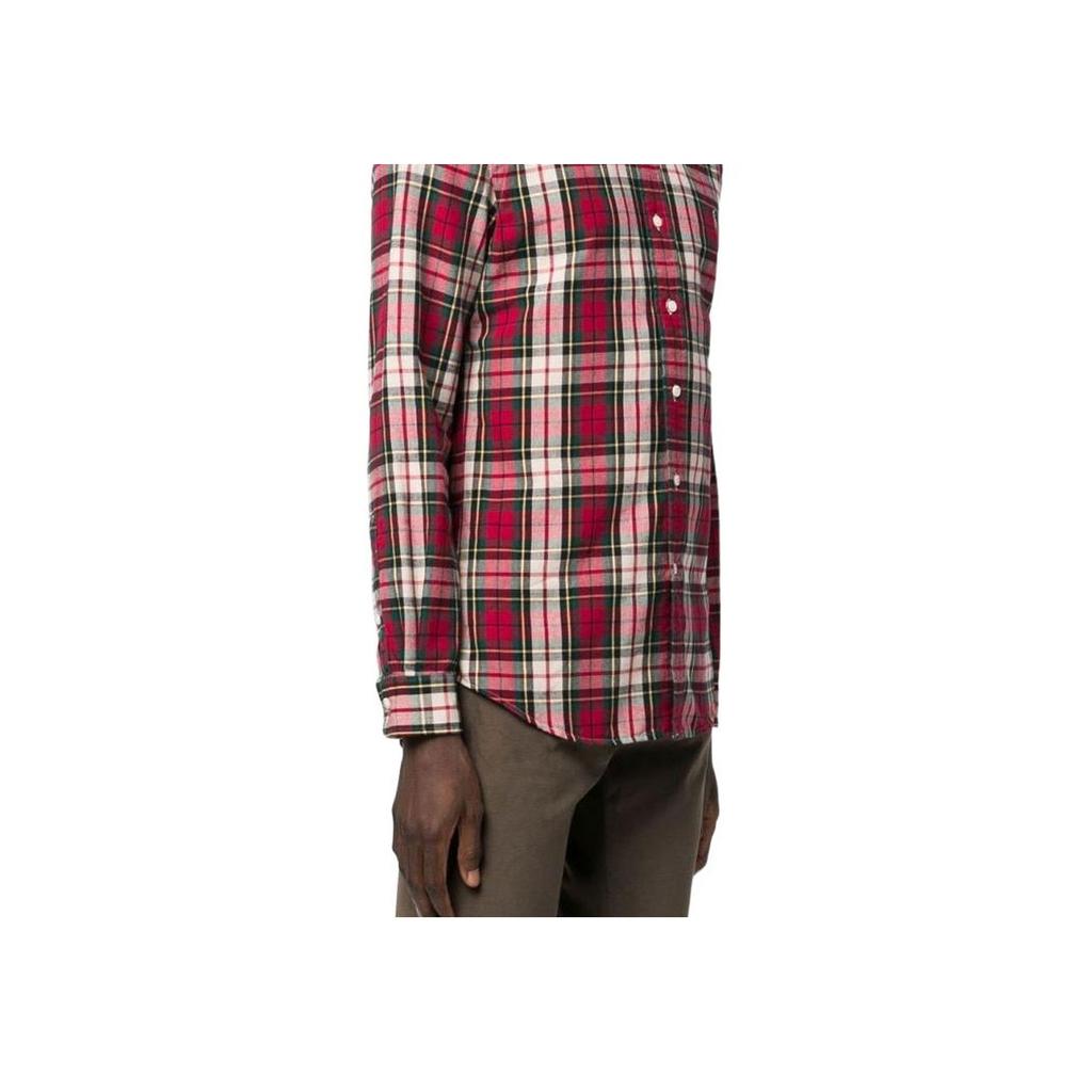 Polo Ralph Lauren FW22 Plaid Collar Long Sleeve Shirt Men shirts Red 710886394-001
