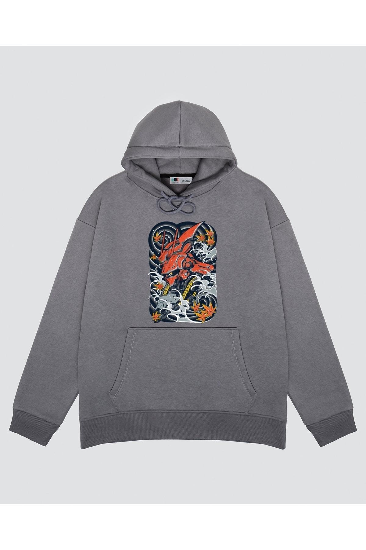 

Unisex Gri Kapşonlu Sweatshirt Sazabi