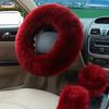 New Car Fluffy Plush Steering Wheel Cover Fashion Winter Warm Fleece Non-slip Handle Gloves Ladies Car Decoration Accessories