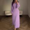 2023 Autumn/Winter European Long Sleeve Slit Loose Casual Professional Women's Dress