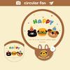 Cartoon Folding Round Fan with Photography Reflector Portable Lightweight Pocket Size Outdoor Travel Camping Summer Handheld Fan