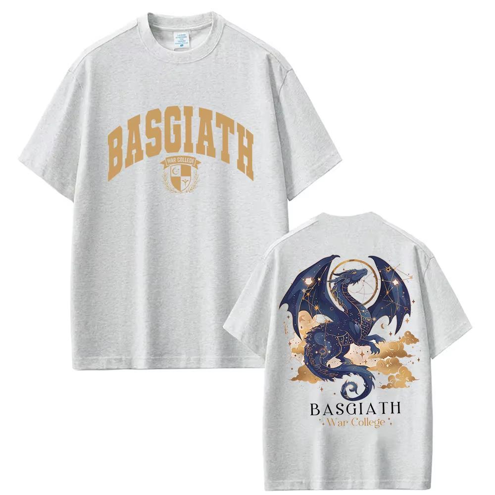 Basgiath War College Dragon Rider Fourth Wing Graphic T Shirts Mens Women Harajuku Fashion Vintage pure Cotton Short Sleeve Top
