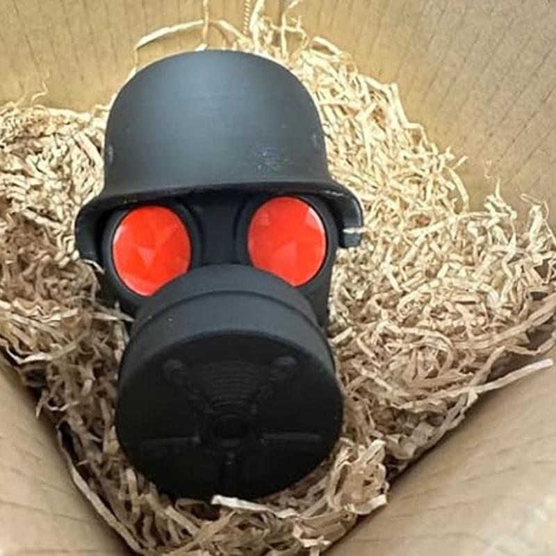 Trailer Hitch Cover With Steel Helmet And Gas Mask 3D Printed Trailer Hitch Ball Cover Prevent Receiver Tube From Rusting