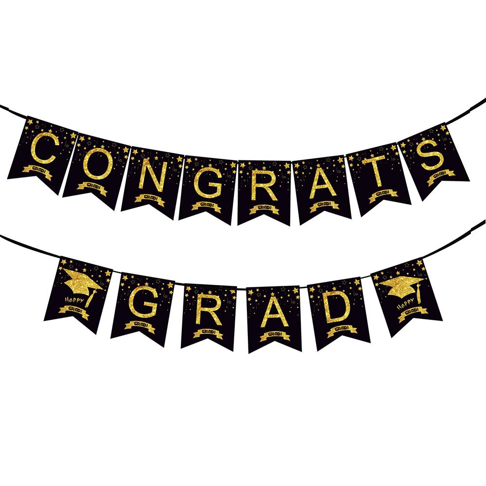 4pcs Graduation Banner, We Are So Proud Of You Graduation Banner Bunting Set