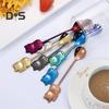 Stainless Steel Mirror Polished Spoon Ergonomic High Temperature Resistant Lucky Cat Tea Scoop Party Decor