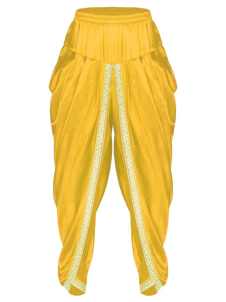 Herren Satin Dhoti Hosen Lässig Elastischer Bund Drapierte Baggy Hosen Urlaub Themenparty Ethnische Kleidung