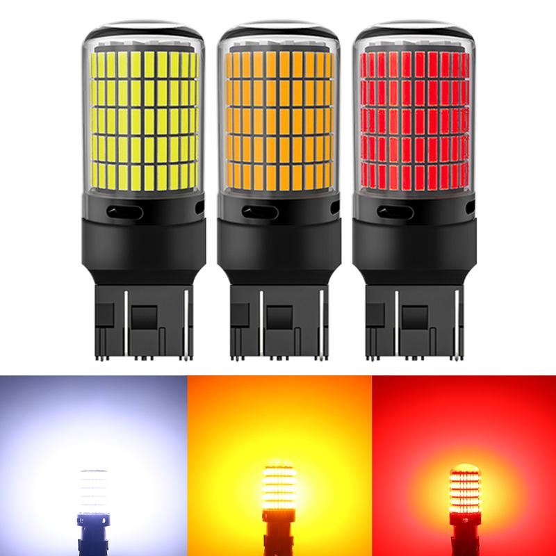 2 шт. 7440 W21W WY21W W21/5W PY21W P21/5W Ba15s BAU15S 3157 T25 Автомобильные светодиодные лампы Указатель поворота 150SMD Стоп-сигнал Задний ход Парковочные огни 3157 P27/7W T25 красный