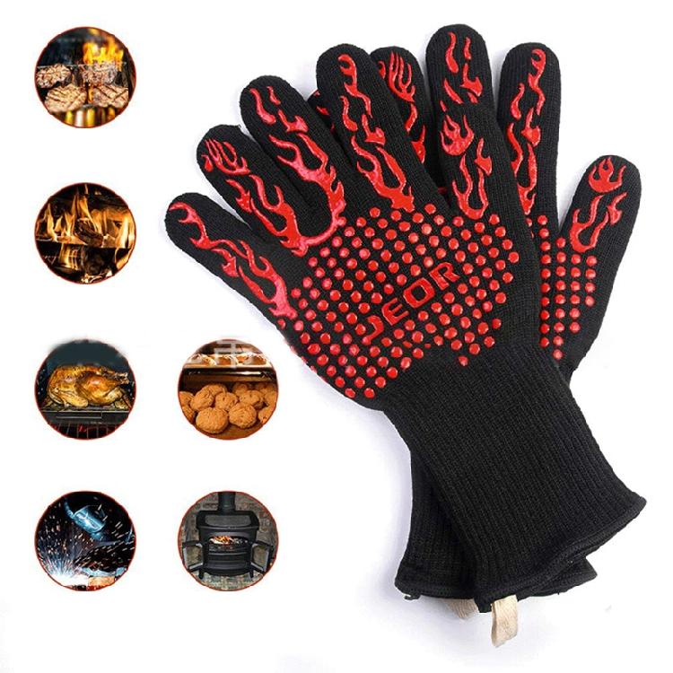 Grilling Gloves Non-Slip Baking Gloves for Barbecue Cooking 2 Colors To Choose