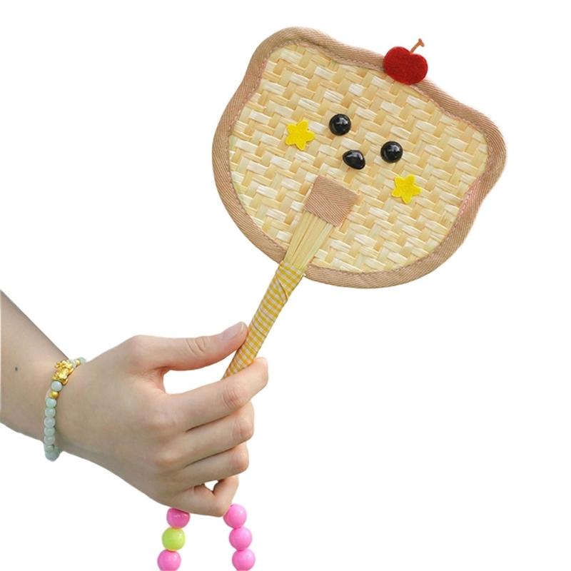 Portable Hand Photography Fan Natural Wheat Straw Decoration Beach Weddings Party Essential Cooling Accessories