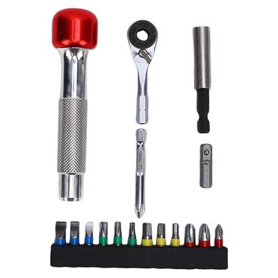 Sechskant-Ratsche Schraubendreher Set Ergonomischer Griff Vielseitig Tragbar Kompakt Wartung Werkzeug mit doppelter Richtung 6,35mm