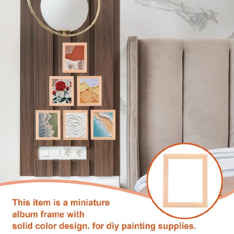 1/12 Scale Natural Wood Mini Album Frames Realistic Tiny House Decors Crafting Supplies