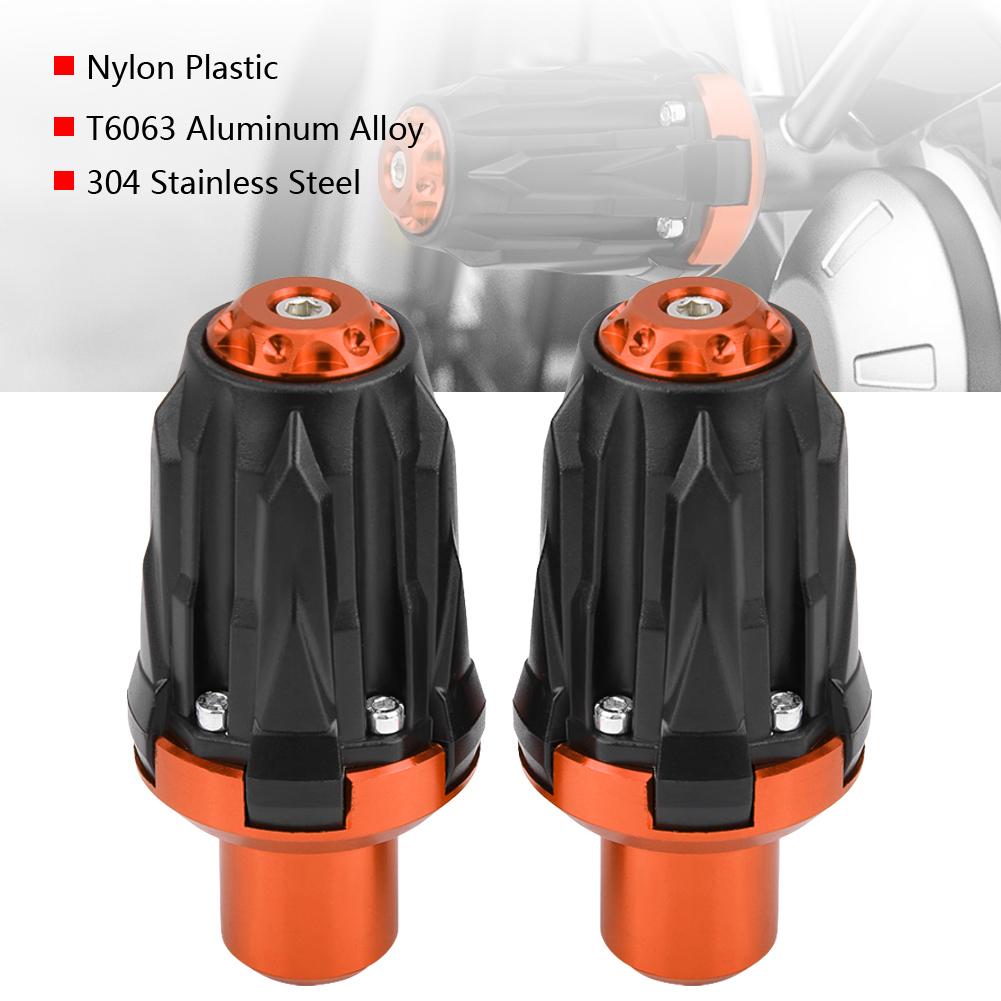 1 Pair of 10mm Motorcycle Exhaust Frame Sliders Anti Crash Pad Falling Protector Orange