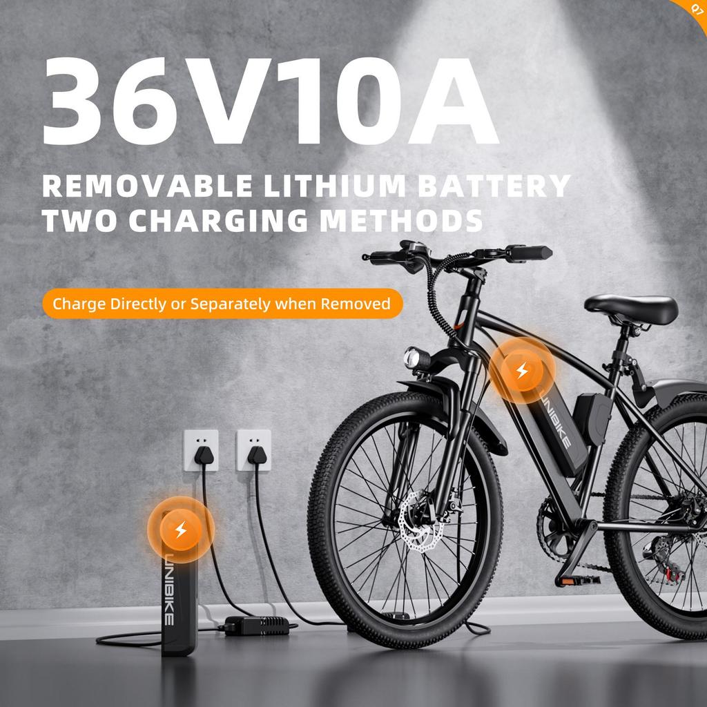 Aairsk 26'' Elektrofahrrad für Erwachsene, 250W Motor E-Bike, 36V 10Ah Abnehmbarer Akku, 25 km/h E-Mountainbike NFC
