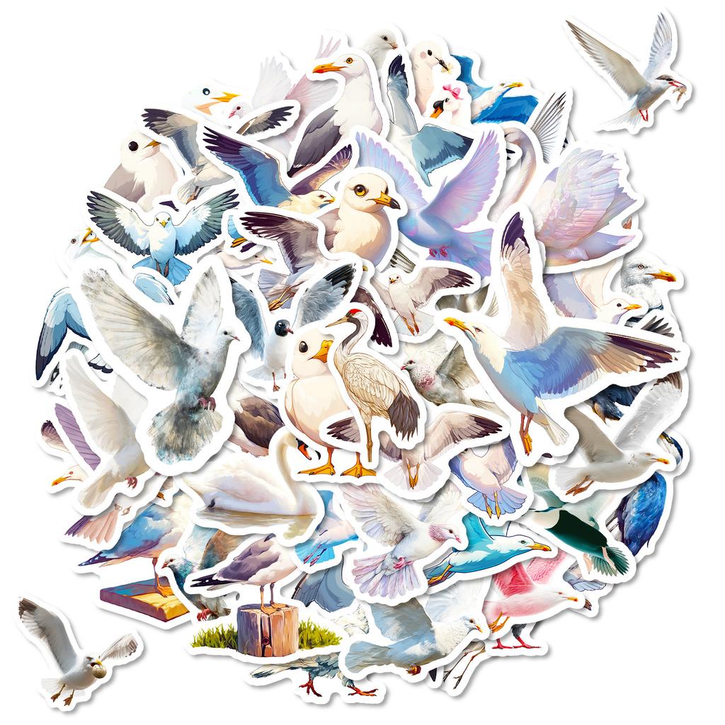 56 Realistic White Bird Graffiti Stickers Do Not Repeat Waterproof Stickers