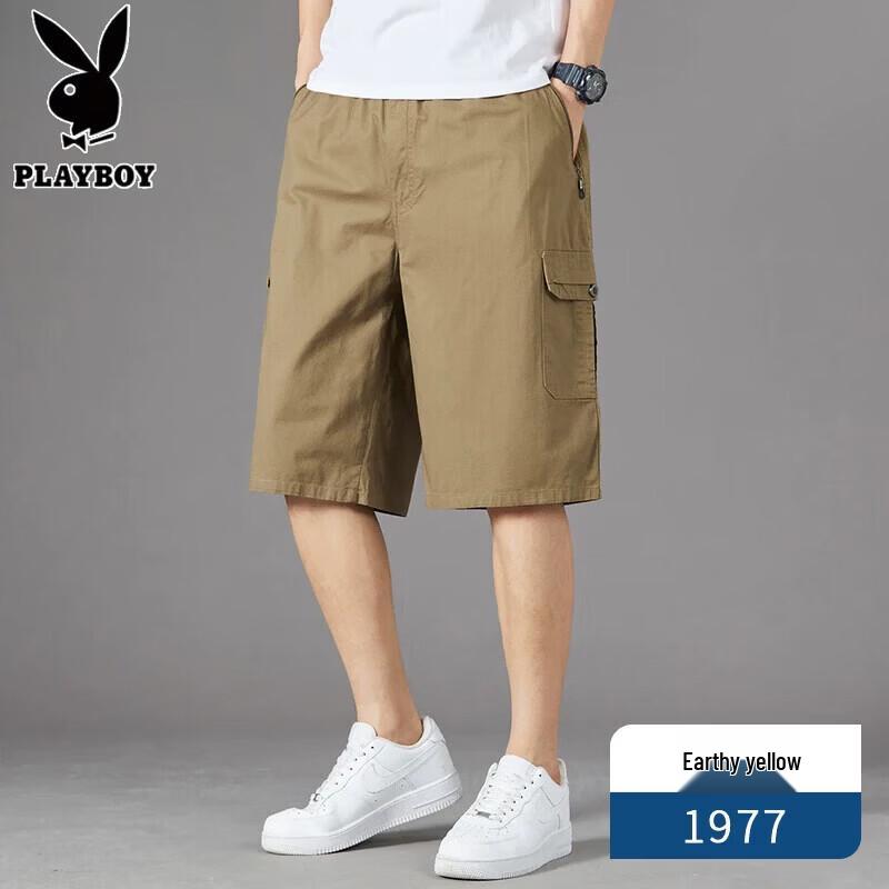 Playboy Men s Loose Fit Workwear Capri Shorts 4XL