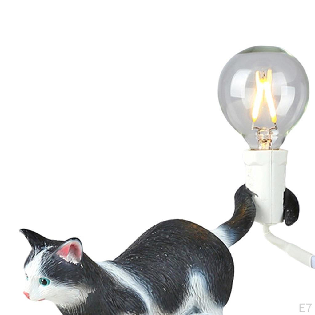 Artificial Cat Shaped Bedside Table Wall Lamp Desk Night light house Decoration Housewarming Gift