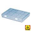 HOZAN ESD Parts Parts Storage Box with Inner Box and Allows Contents to be Viewed with Lid Case, Anti-Static Dividers, Closed, B-17-BB