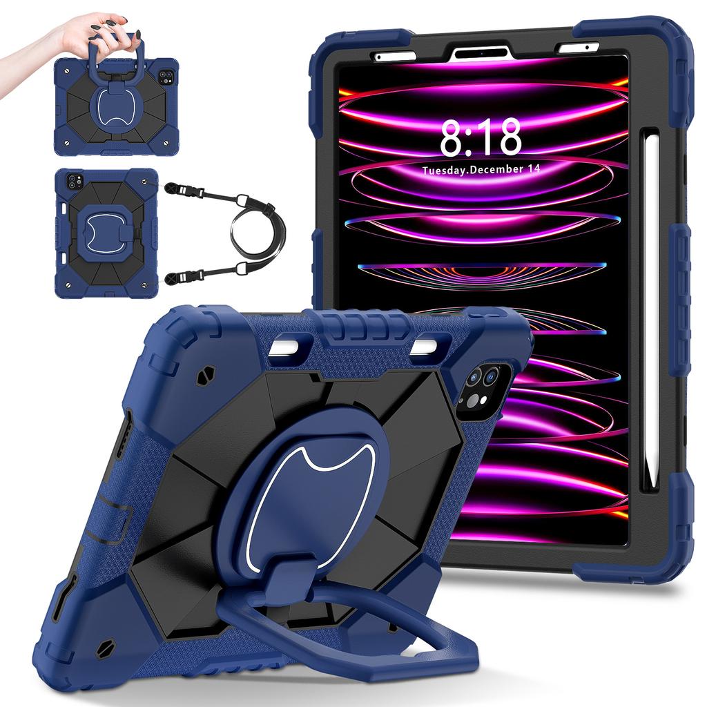 306 ° turntable suitable for iPad protective case, universal silicone stand, anti drop handheld flat shell with pen slot