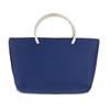 CHANEL Metal handle Bag Tote Bag Hand Bag polyamide Navy