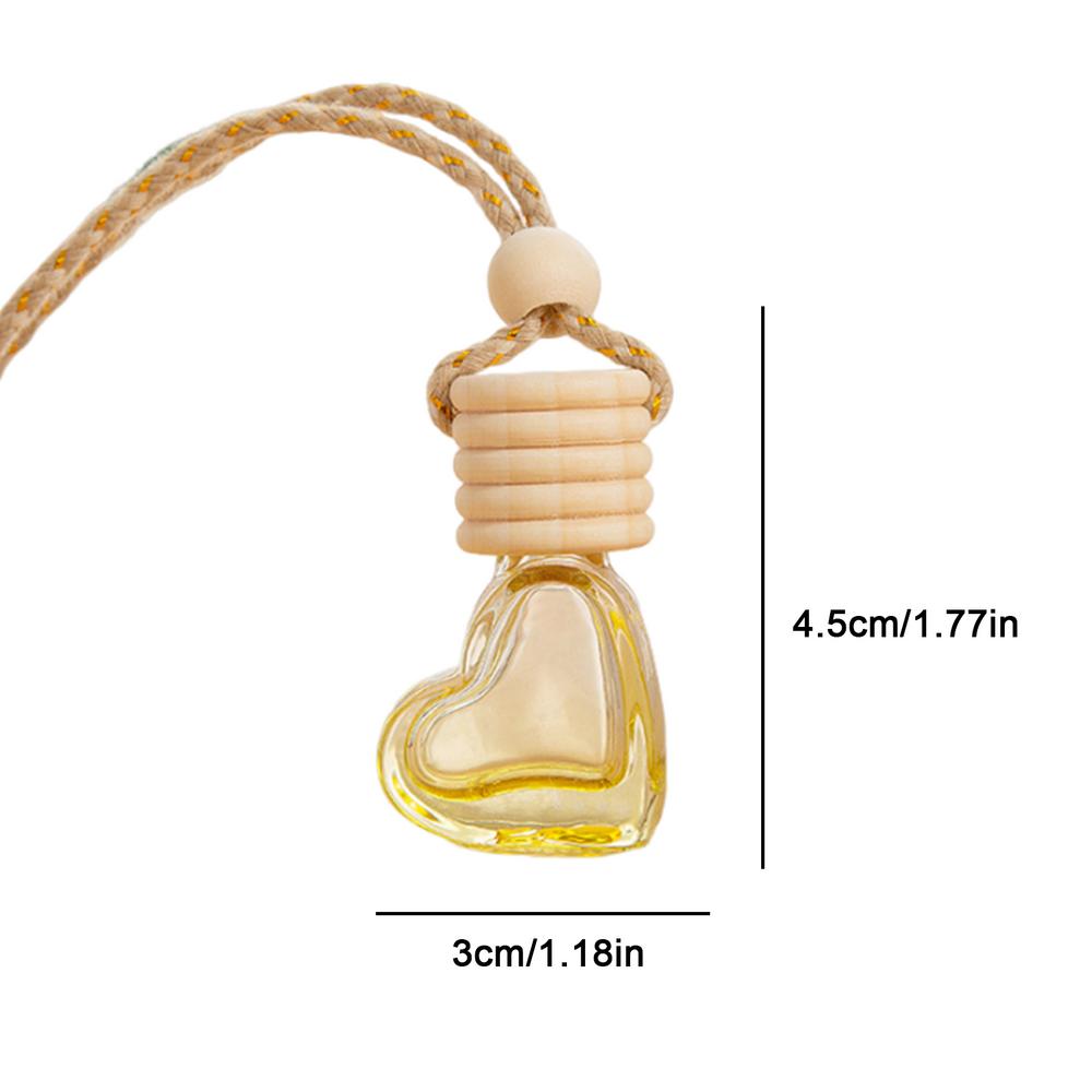 

6ml Empty Glass Bottle Oil Diffuser Car Heart-Shaped Glass Perfume Bottle Fragrance Container Aromatherapy Bottle Ornament жовтий
