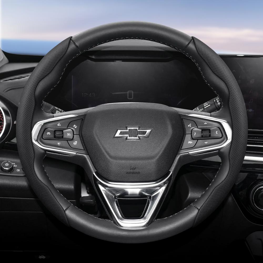 Suitable for Chevrolet Breathable Holes Leather Steering Wheel Cover Segmented Quick Release Design Non-Slip and Durable Cruze Spark Captiva Orlando L
