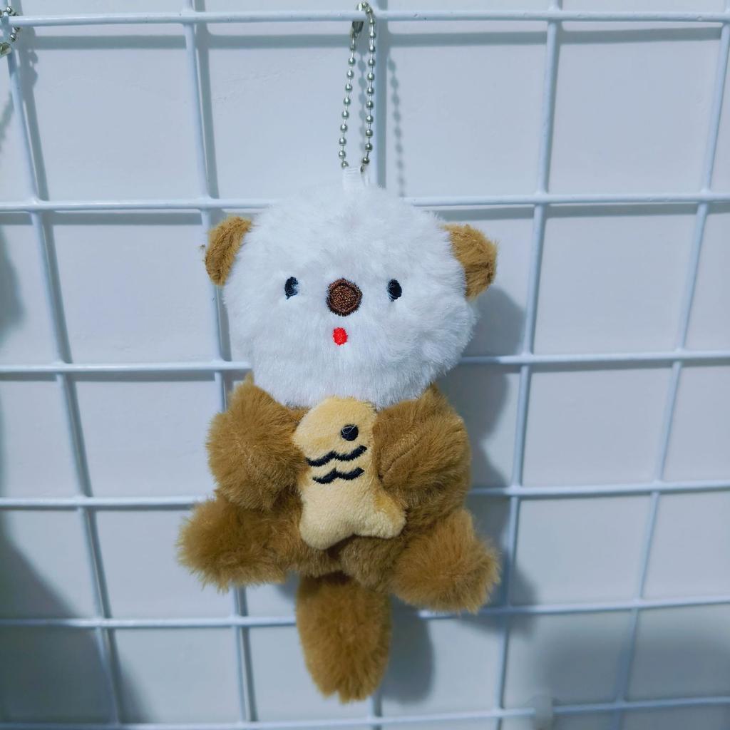 Mofusand New Cross Dressing Raccoon Shark Panda Bag Pendant Plush Keychain Toy Cute Doll