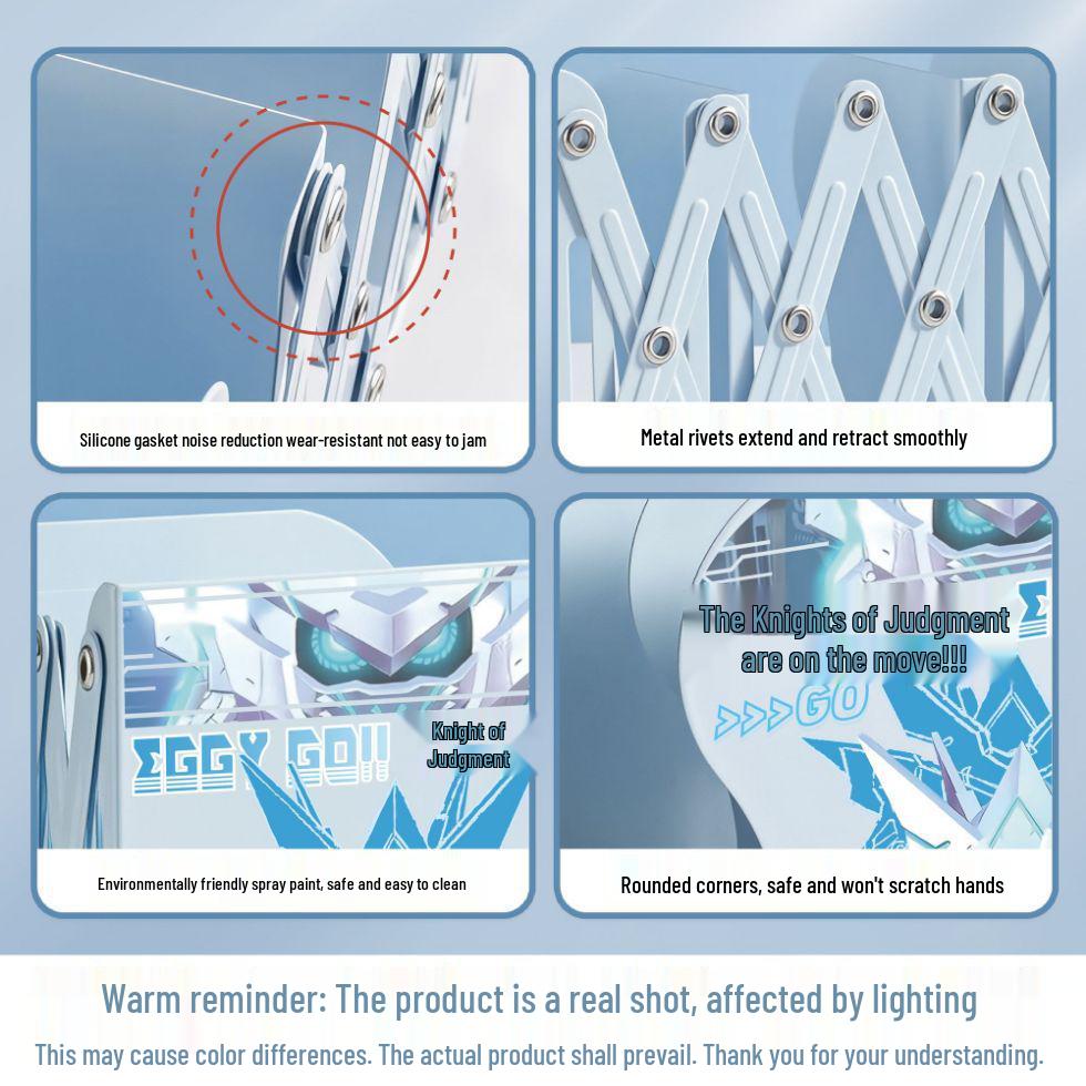 Eggy Party Knight of Judgment Desktop Organizer: Retractable Folding Bookshelf & Book Clip