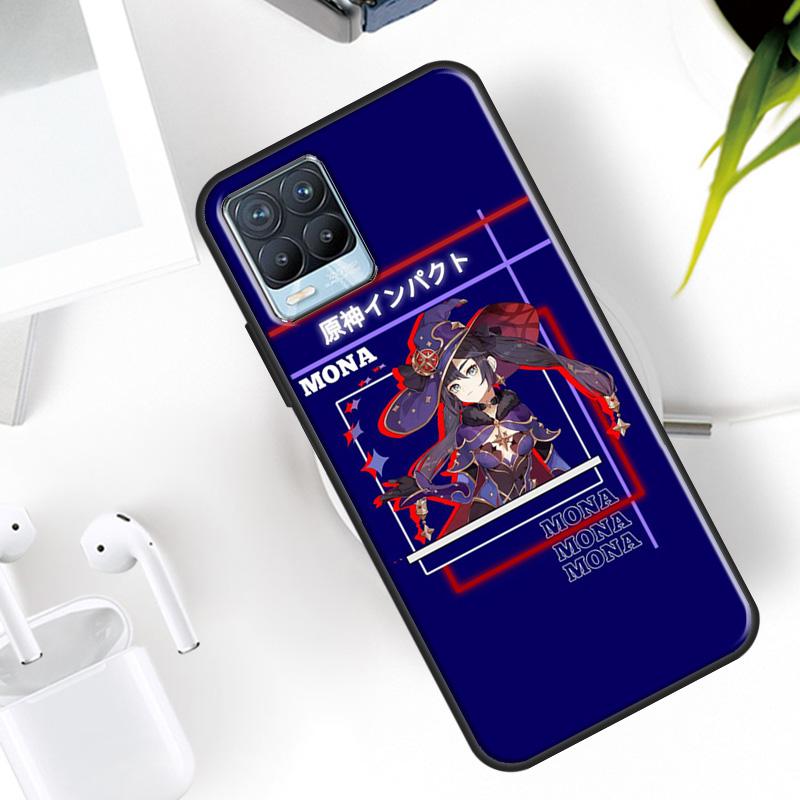 Genshin impact Mona Case For Realme 15 12 11 13 14 Pro Plus C65 C67 C61 C53 C55 C51 C25 C63 C71 C75 GT6 GT7 Pro