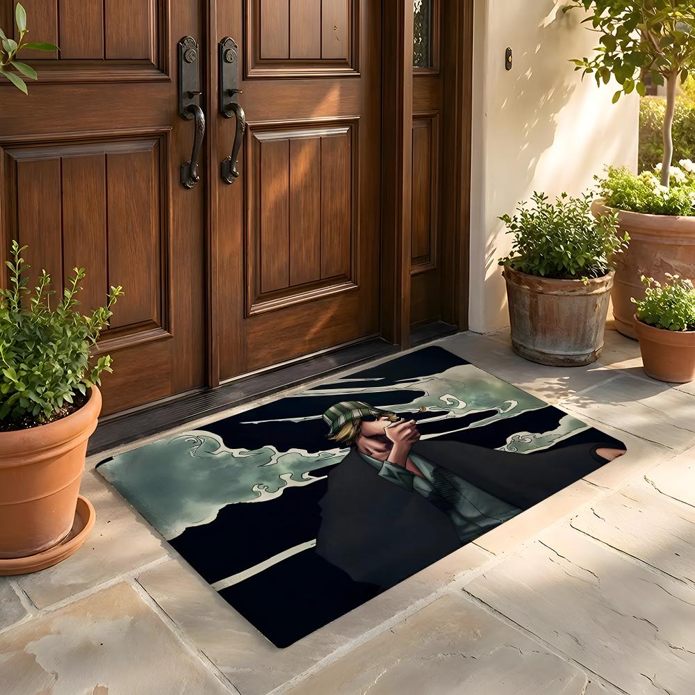 Fußmatte Weicher Flanellteppich Rutschfeste Saugfähige Matte für Badezimmer Schlafzimmer Heimdekoration Anime B Bleach