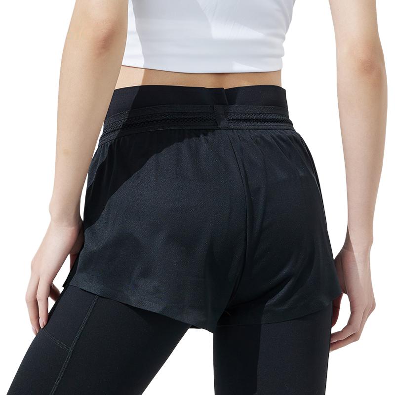 Asics Logo Print Knitted Breathable Quick-Dry Sports Shorts Women shorts Black 2092A389-001