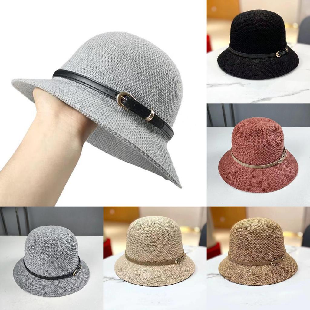 Summer Fedora Hat For Women With Breathable Polyester Knit Sun Protection Casual Beach Wear