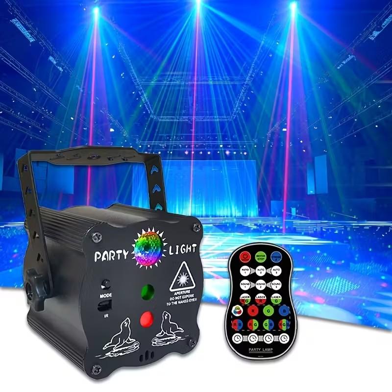USB Rechargeable Multi-Color Flashing Stage Light Party Disco Christmas Rotating Projection Light RGB Night Light Strip with Remote Control