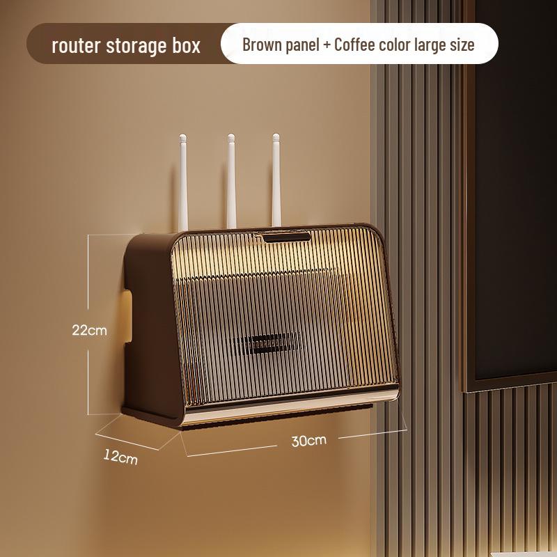 Wall-Mounted Multi-Functional Storage Box for WiFi Router, Power Strip, and Cable Management