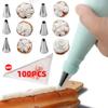 7Pcs-Set Baking Piping Spout Set Scraper Cake Cream Piping Bag Stainless Steel Piping Spout Home DIY Cake Dessert Decorating Tip