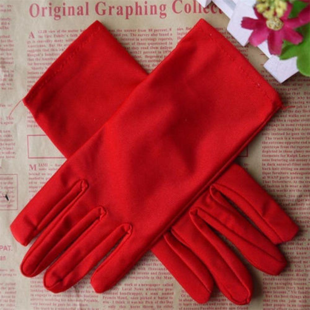 Girl Formal Stretch Satin Gloves Party Wedding Gloves