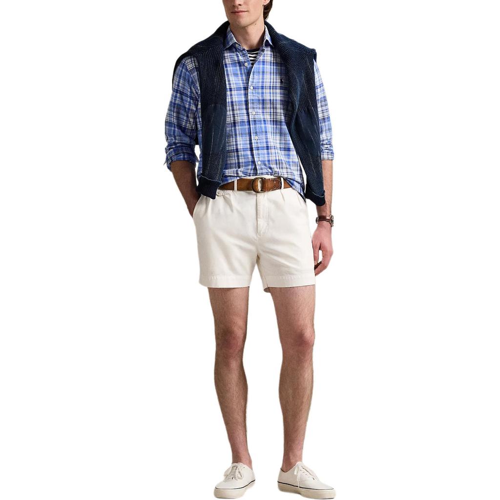 Polo Ralph Lauren Logo Embroidered Check Oxford Long Sleeve Shirt Men Shirts Blue 710966428-002
