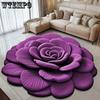 WTEMPO Printed 3D Flower Shaped Home Non-slip Carpets Solid Color Round Bathroom Water-absorbing Floor Mats Dirt-resistant Quick-drying Floor Mats