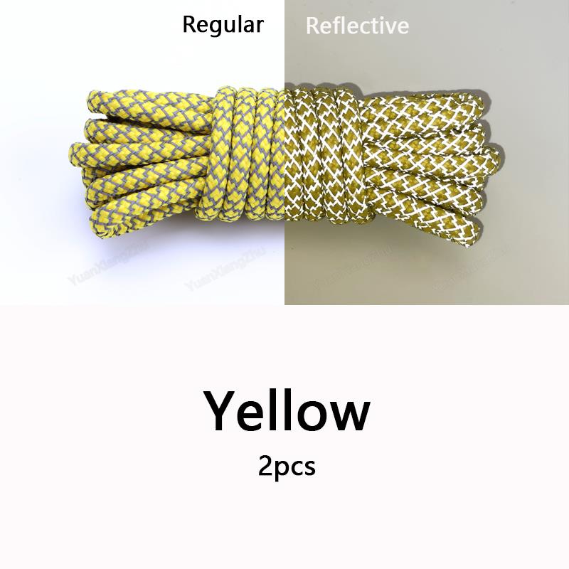 1Pair Reflective Shoelaces Quality Sneakers Shoelaces Round Laces for Shoes Diameter 0.4cm 100/120/140/160cm 1Pair Shoestrings