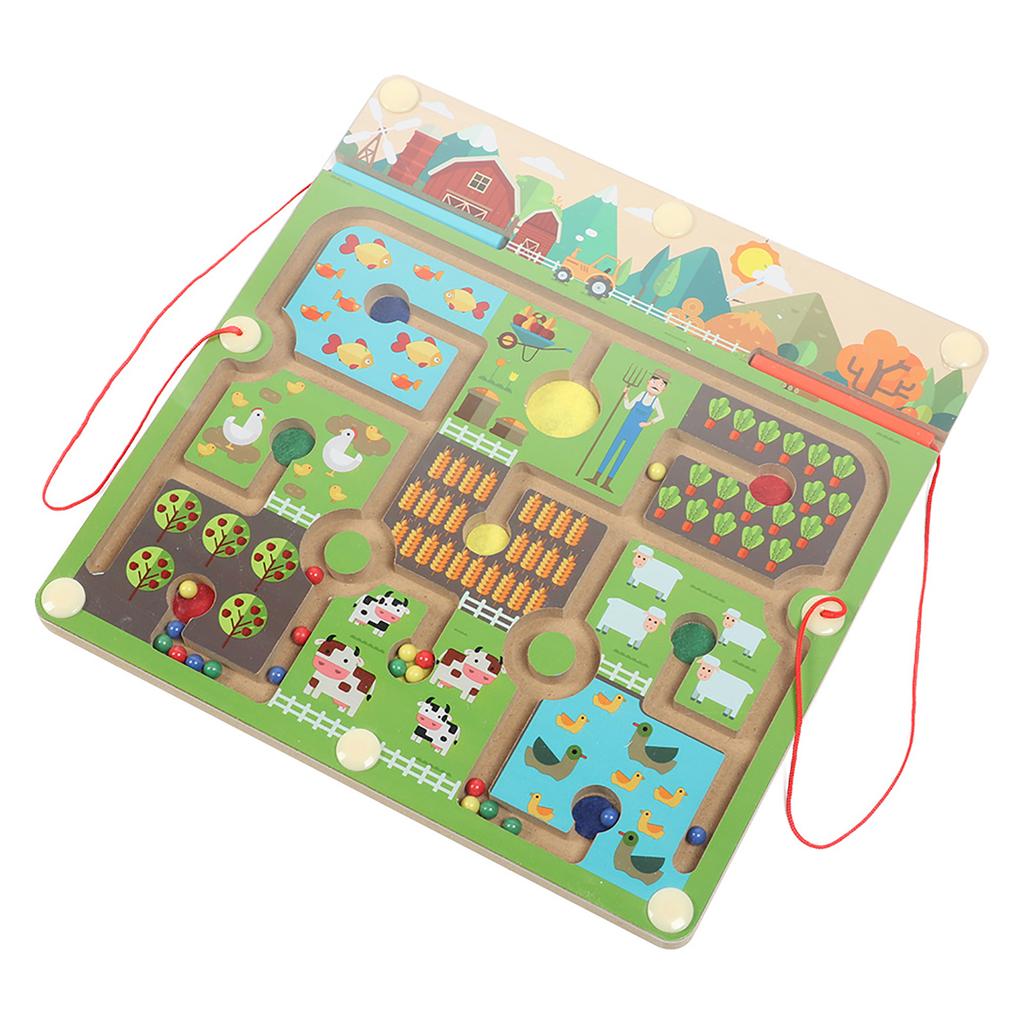 Kid Magnetic Wooden Educational Maze Children Brain Training Board Game Educational Toy