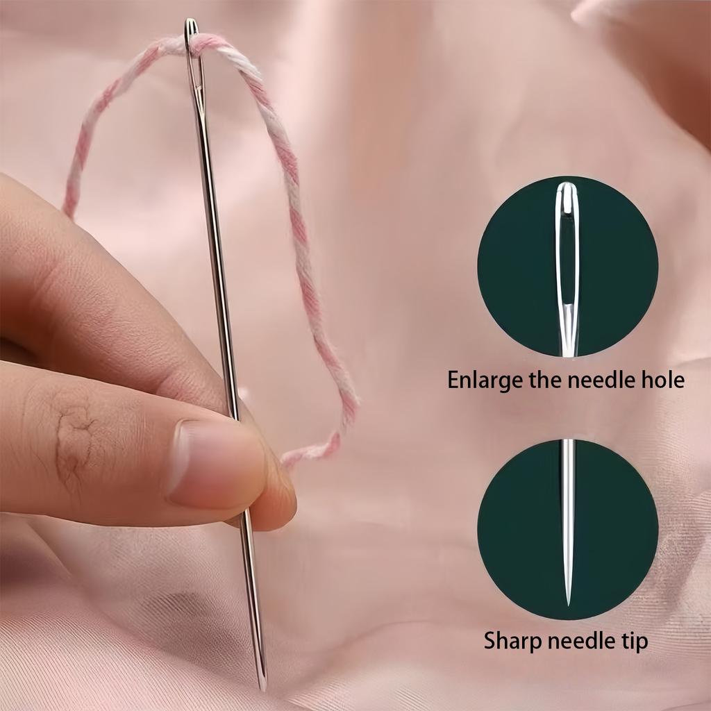 34 Piece Stainless Steel Sewing Kit With Automatic Threader Thread Ripper For Embroidery Leather Repair Crafting