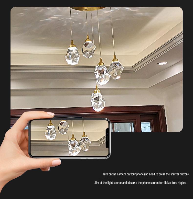 Modern Crystal Duplex Pendant Lamp for Luxury Mezzanines and Lofts