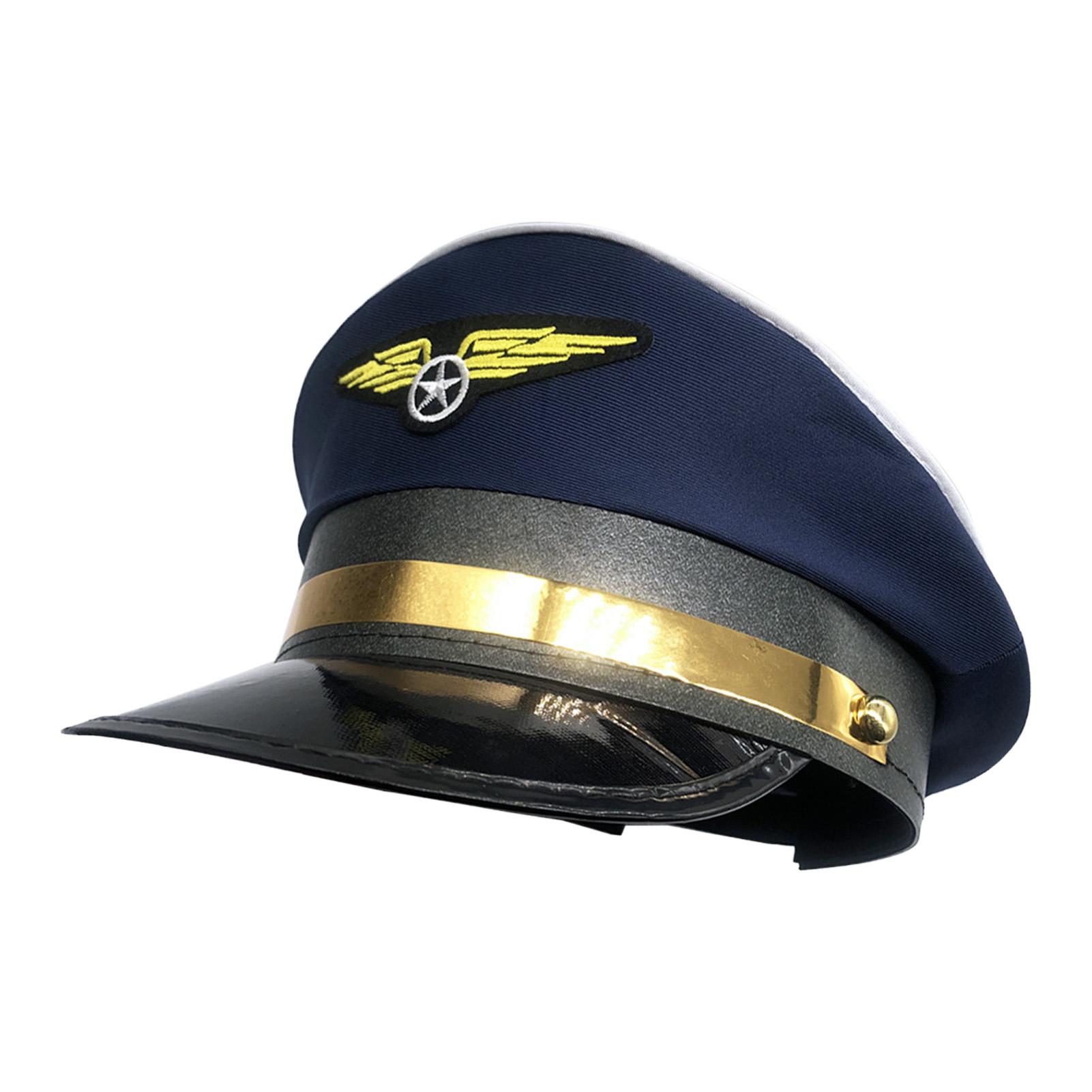 

Women s Pilot Hat Vintage Aviation Cap Adjustable Flight Hats for Travel Party Cosplay Black Navy-Blue hats темно-синий