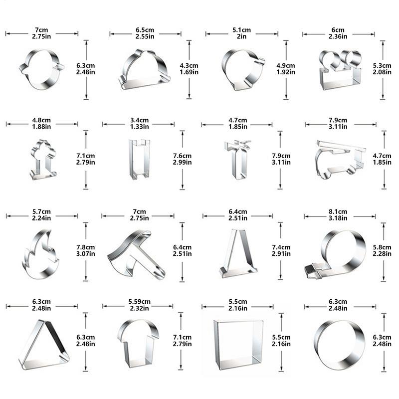 Cookie Cutter Shapes Stainless Steel Fondant Mold Fire Fighting Equipment Cookie Cutter Set Of 16 For Kids Adults Wedding