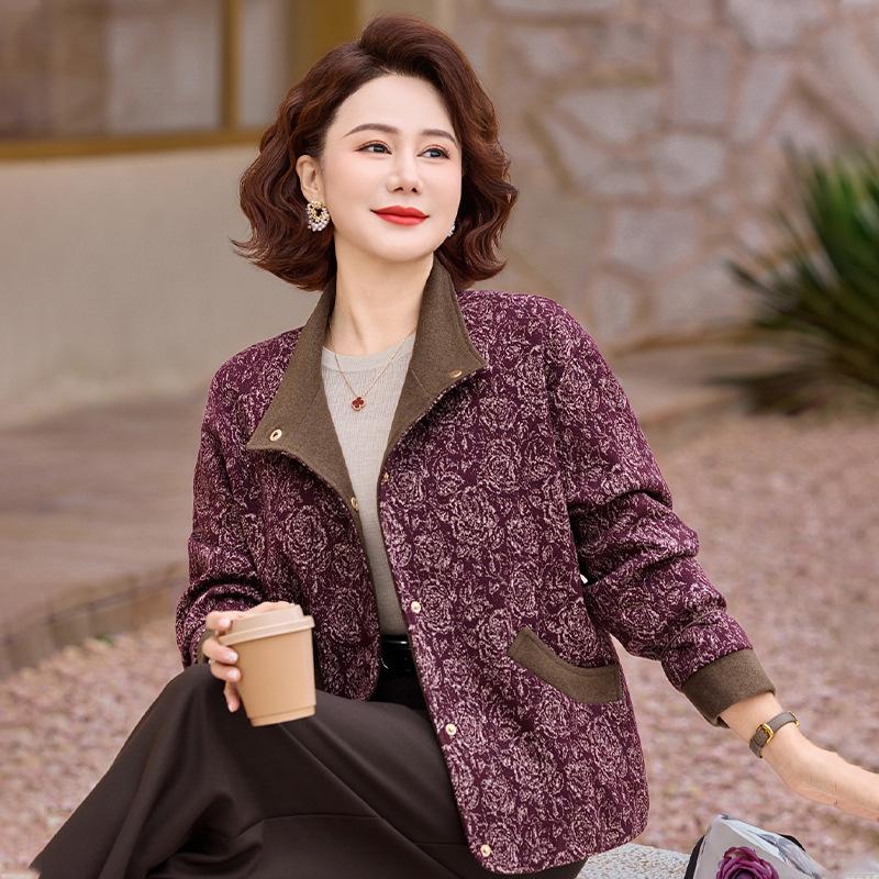 

Mother s Spring Jacket: Stylish Casual Outerwear for Middle-Aged and Elderly Women – Perfect for Spring and Autumn XL (recommended for 80-95 jin)